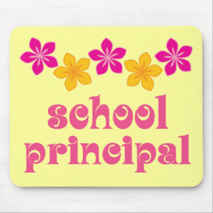 Flowered School Principal Mouse Pad