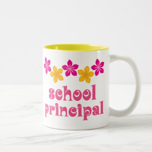 Flowered School Principal Two_Tone Coffee Mug