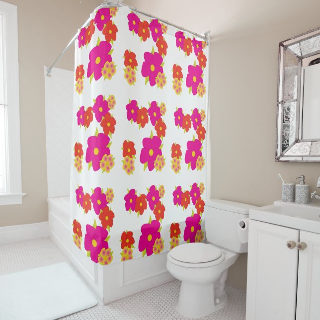 Flowered Shower Curtain (In Situ)
