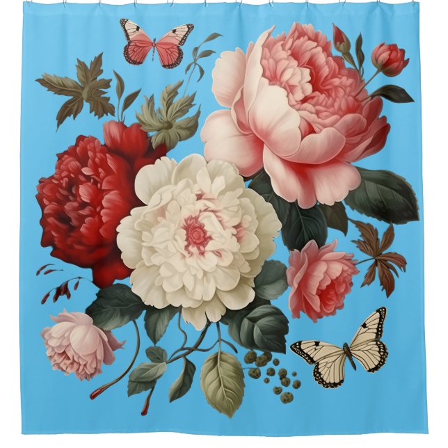 flowered shower curtain (Front)