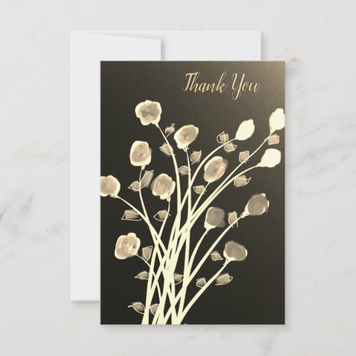 Flowered Thank You Note Card in Browns