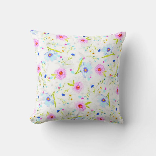 FLOWERED throw pillow. Throw Pillow (Front)