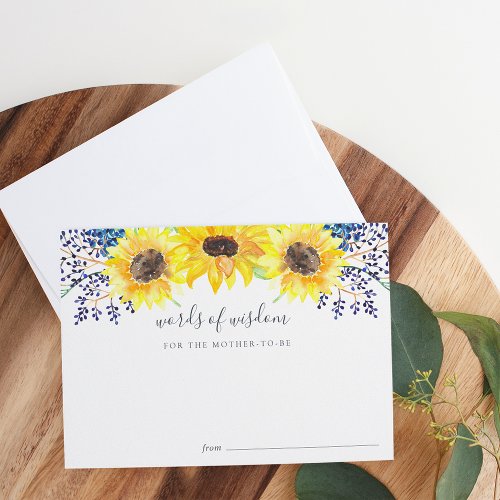 Flowerfields Baby Shower Advice Card