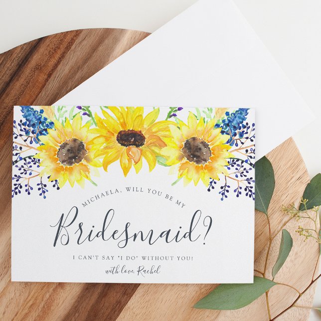 Flowerfields Be My Bridesmaid Card (Creator Uploaded)