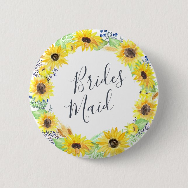 Flowerfields Bridesmaid Button (Front)