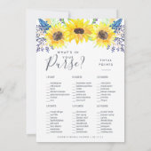 Flowerfields Double-Sided Bridal Shower Game (Back)