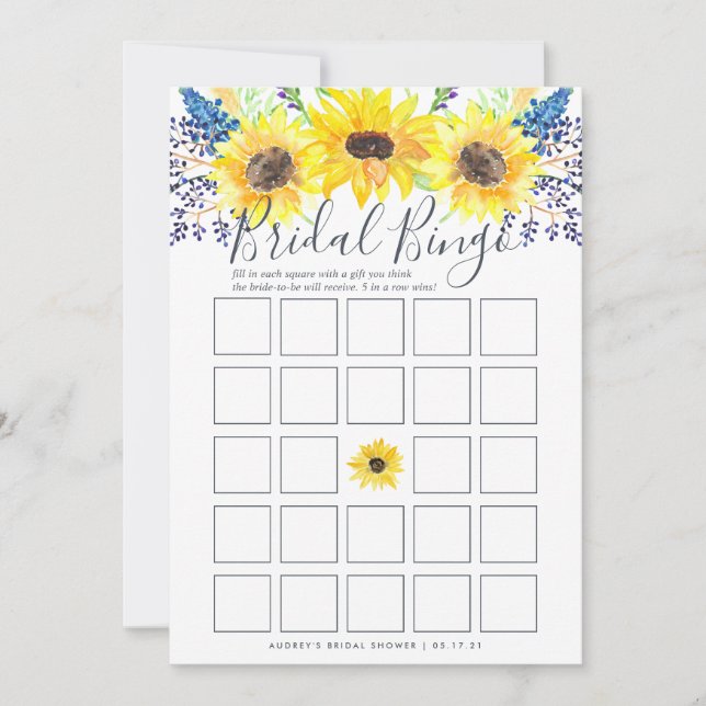 Flowerfields Double-Sided Bridal Shower Game (Front)