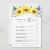 Flowerfields Double-Sided Bridal Shower Game Invitation (Front)