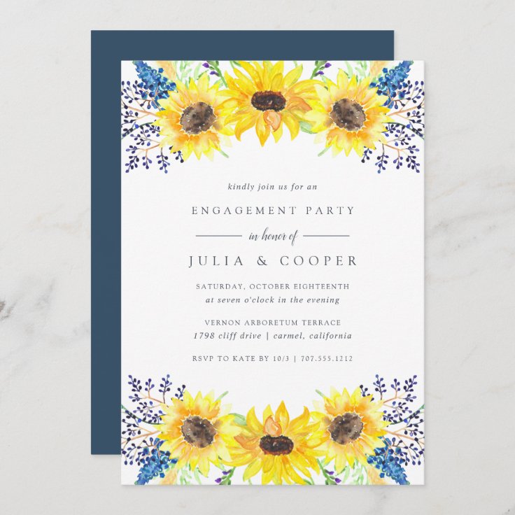 Flowerfields Engagement Party Invitation | Zazzle