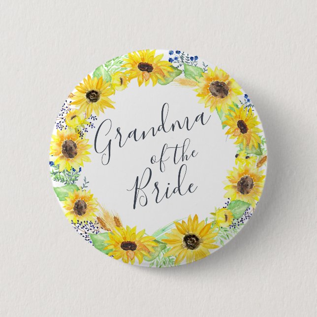 Flowerfields Grandmother of the Bride Button (Front)
