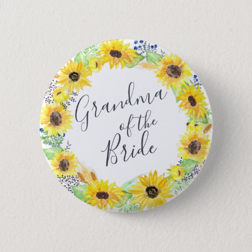 Flowerfields Grandmother of the Bride Button