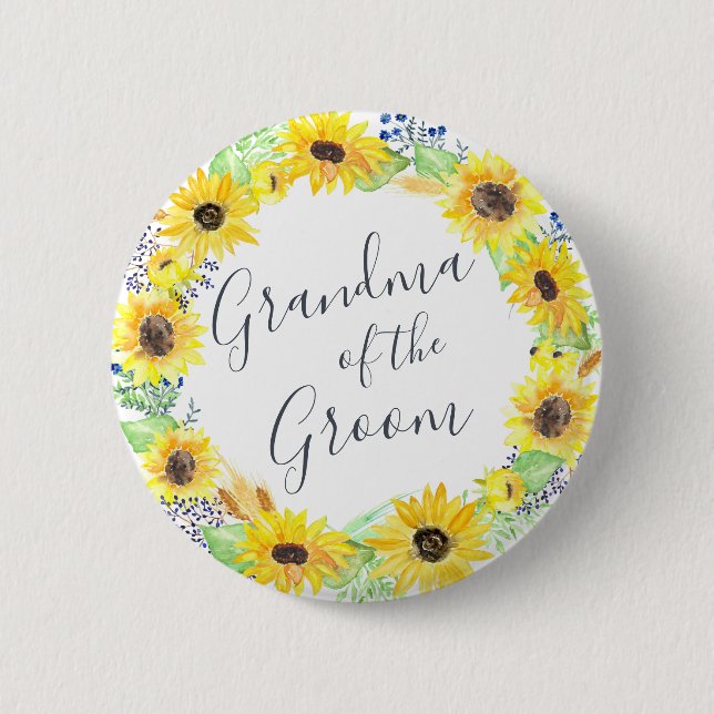 Flowerfields Grandmother of the Groom Button (Front)