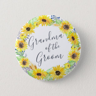 Flowerfields Grandmother of the Groom Button
