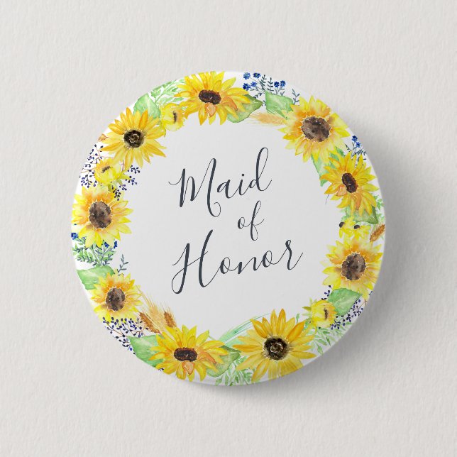 Flowerfields Maid of Honor Button (Front)