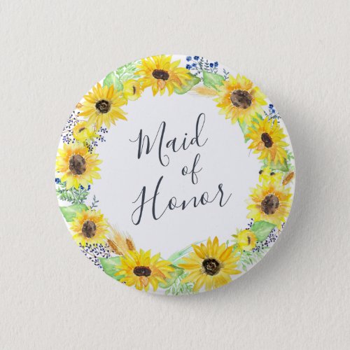 Flowerfields Maid of Honor Button