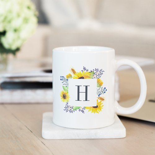 Flowerfields Monogram Coffee Mug