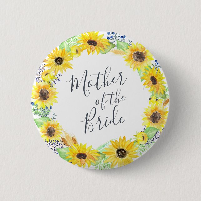 Flowerfields Mother of the Bride Button (Front)