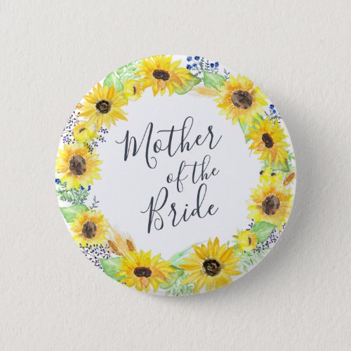 Flowerfields Mother of the Bride Button