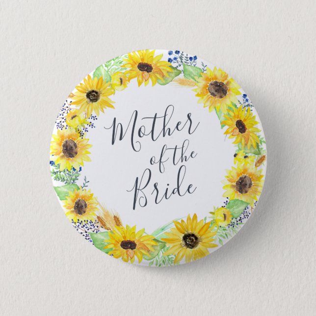 Flowerfields Mother of the Bride Button (Front)