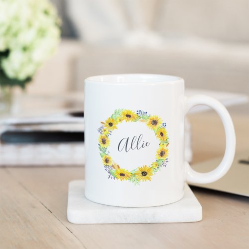 Flowerfields Personalized Coffee Mug