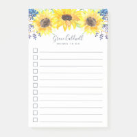 Flowerfields Personalized To-Do List Post-it Notes