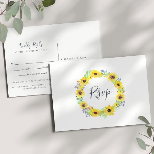 Flowerfields RSVP Postcard with Meal Choice