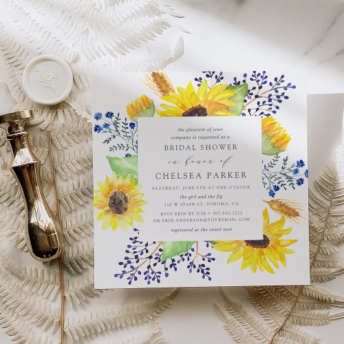 Flowerfields Square Bridal Shower Invitation