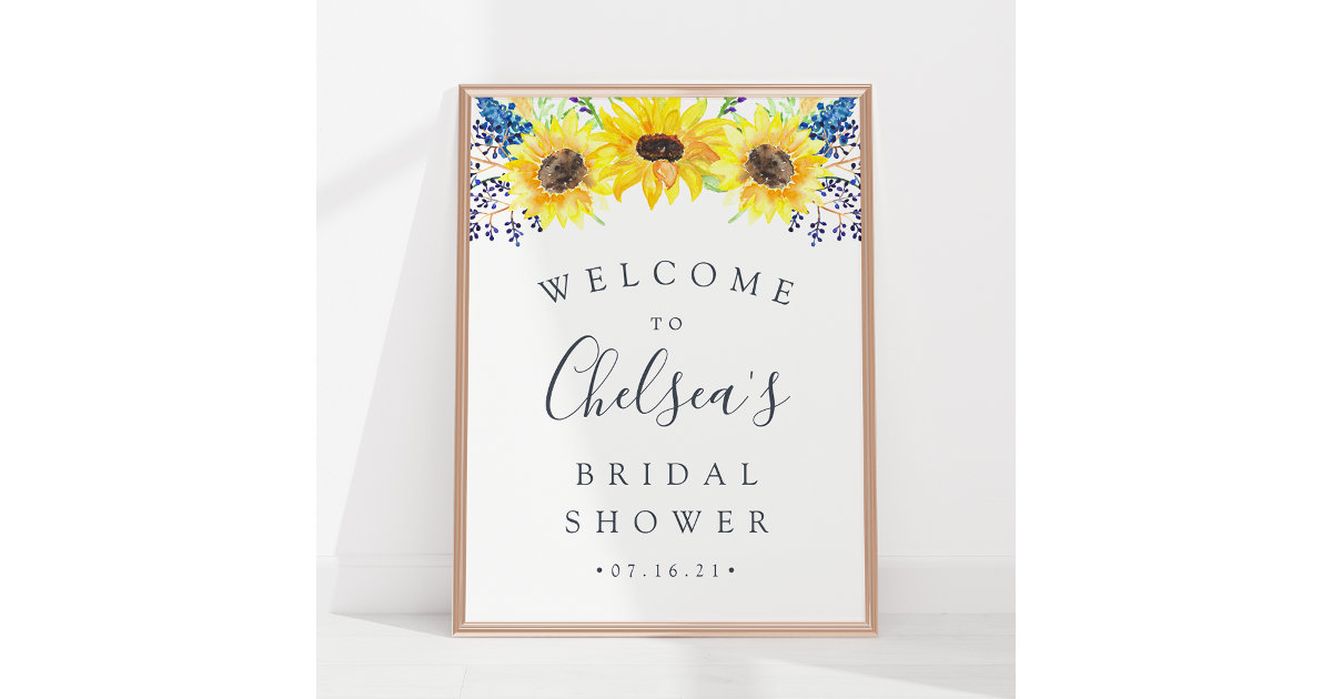 Flowerfields Sunflower Bridal Shower Poster Zazzle