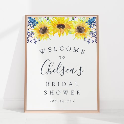 Flowerfields  Sunflower Bridal Shower Welcome Poster