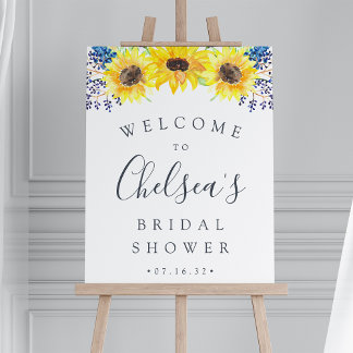 Flowerfields Sunflower Bridal Shower Welcome Sign