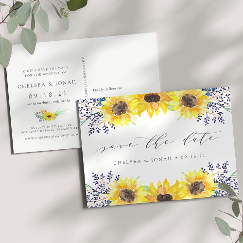 Flowerfields  Sunflower Save the Date Postcard