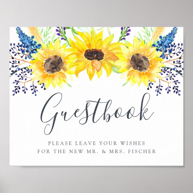 Flowerfields Wedding Guestbook Sign (Front)