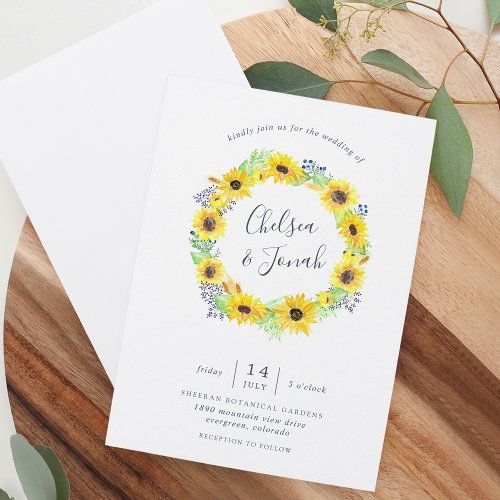 Flowerfields Wreath Wedding Invitation