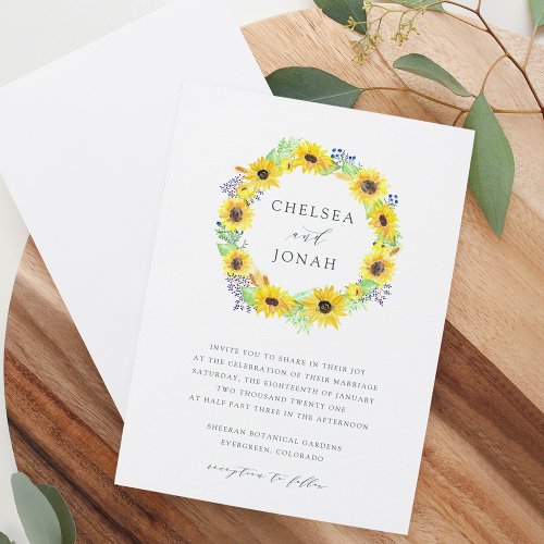 Flowerfields Wreath Wedding Invitation