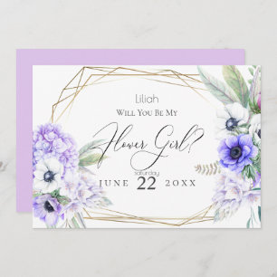 Flowergirl Violet Anemone Floral Invitation