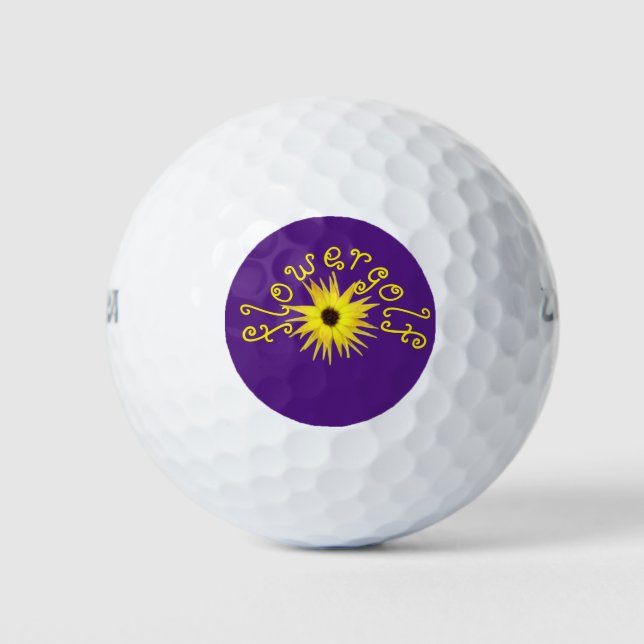 FlowerGolf Yellow 1 Golf Balls (Front)