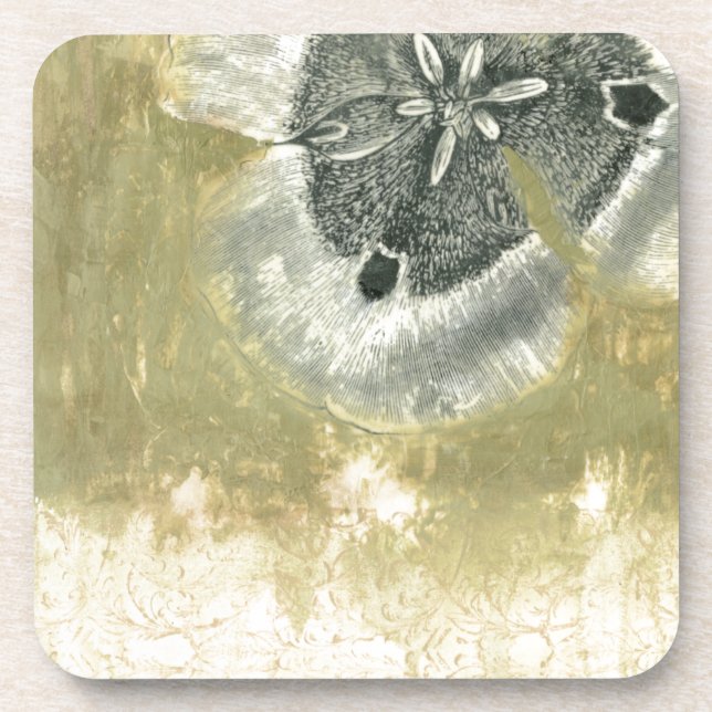 Flowerhead Abstract with Glazed Texture Coaster (Front)