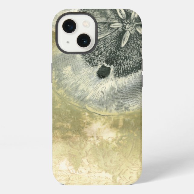 Flowerhead Abstract with Glazed Texture Iphone Case (Back)
