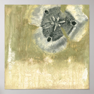 Flowerhead Abstract with Glazed Texture Poster