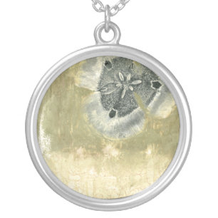 Flowerhead Abstract with Glazed Texture Silver Plated Necklace