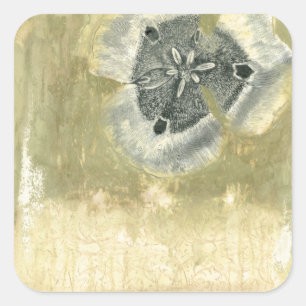 Flowerhead Abstract with Glazed Texture Square Sticker