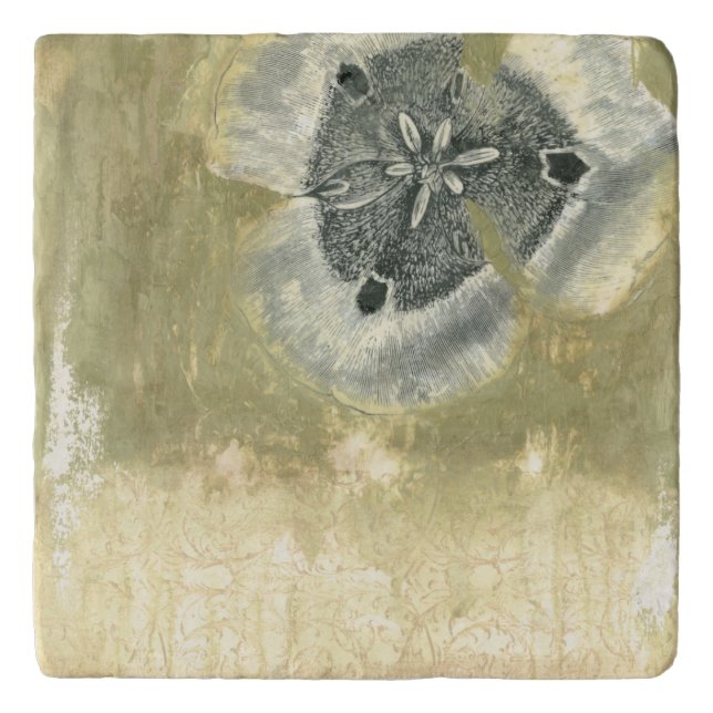 Flowerhead Abstract with Glazed Texture Trivet (Front)