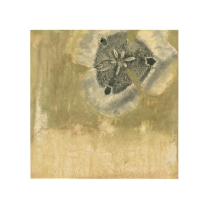 Flowerhead Abstract with Glazed Texture Wood Wall Art