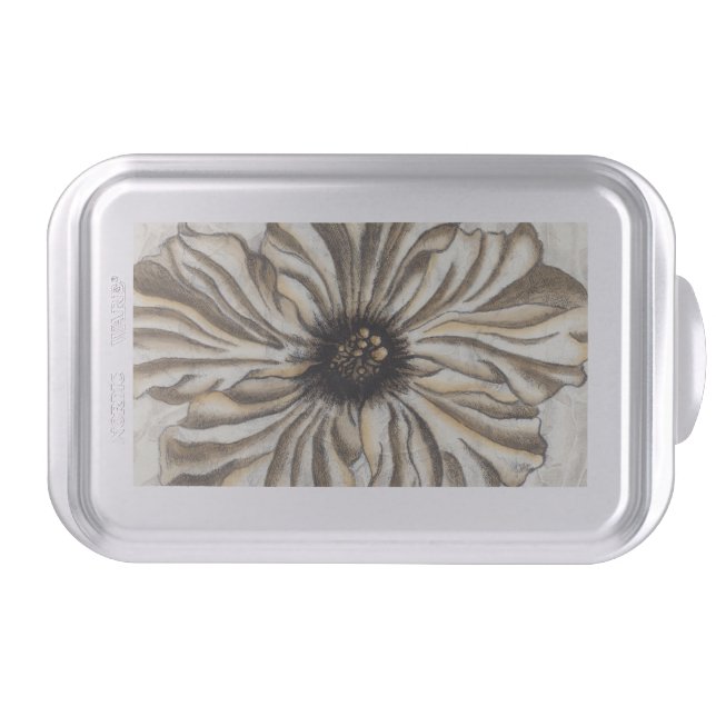 Flowerhead Fresco on Tan Background Cake Pan (Front)