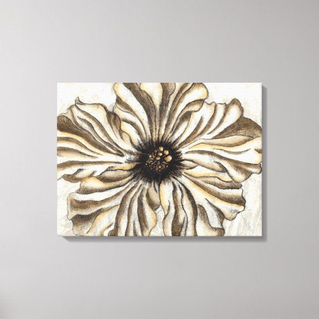 Flowerhead Fresco on Tan Background Canvas Print (Front)