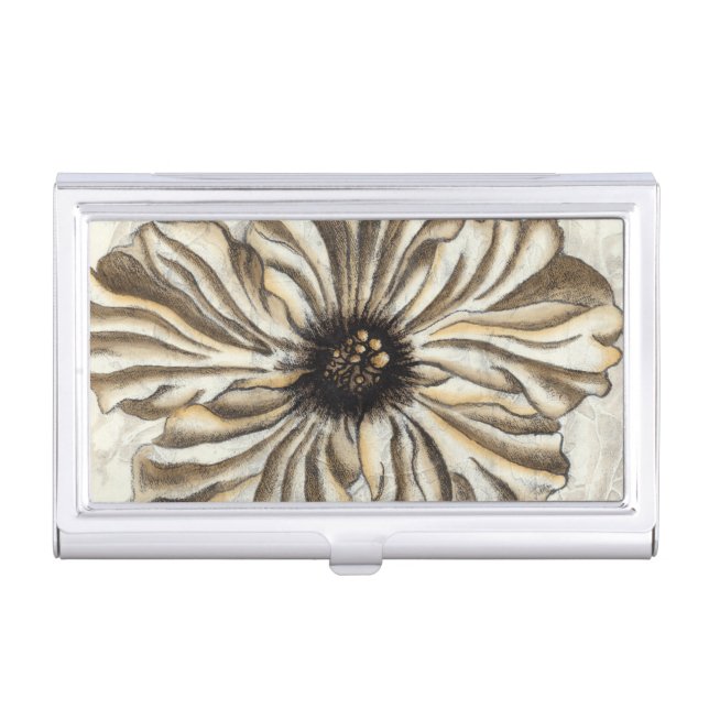 Flowerhead Fresco on Tan Background Case For Business Cards (Front)