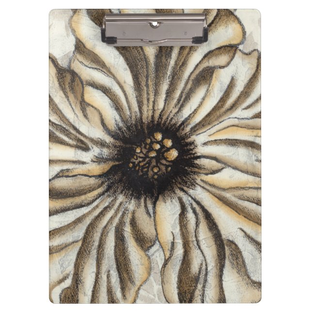 Flowerhead Fresco on Tan Background Clipboard (Front)