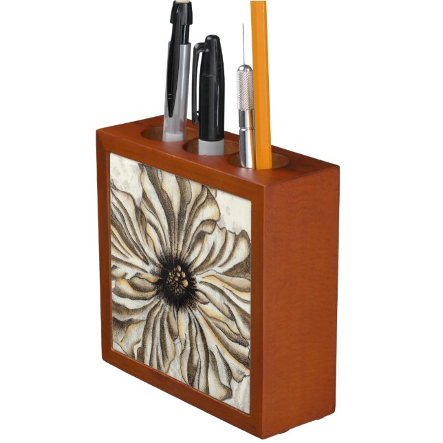 Flowerhead Fresco on Tan Background Desk Organizer (In Situ)