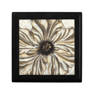 Flowerhead Fresco on Tan Background Keepsake Box