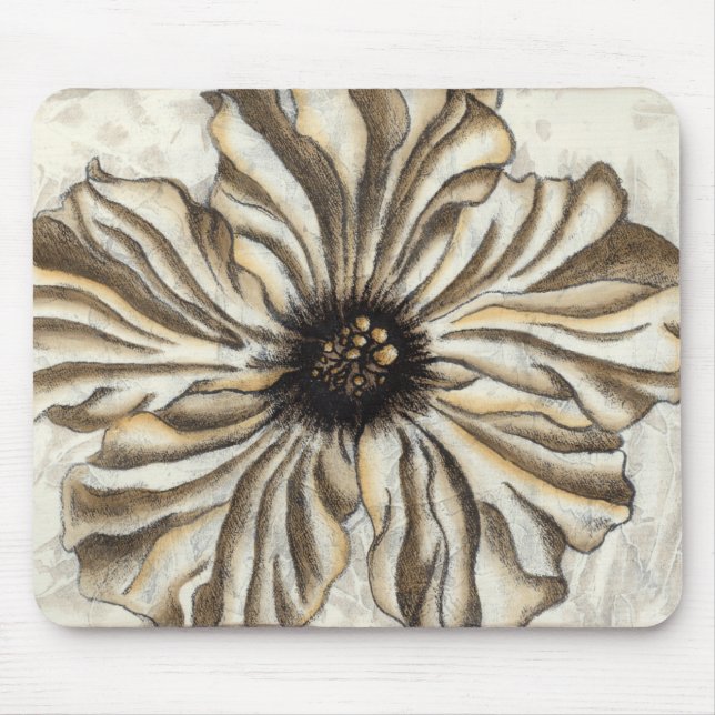 Flowerhead Fresco on Tan Background Mouse Pad (Front)